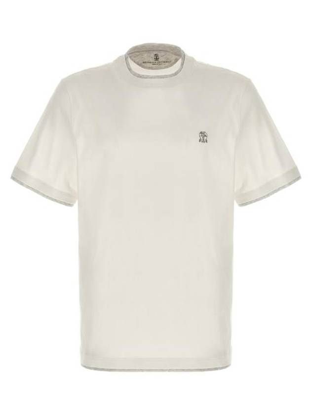 Cotton Short Sleeve T-Shirt Ivory - BRUNELLO CUCINELLI - BALAAN 2