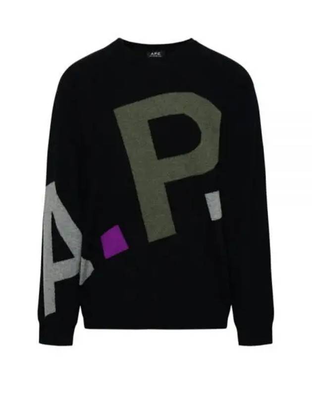 Rosso Intarsia Wool Knit Top Black - A.P.C. - BALAAN 2