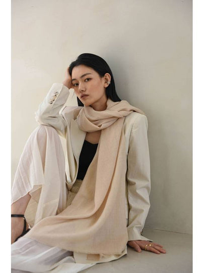 Cashmere Pashmina Muffler Beige - WILL'O THE WISP - BALAAN 2