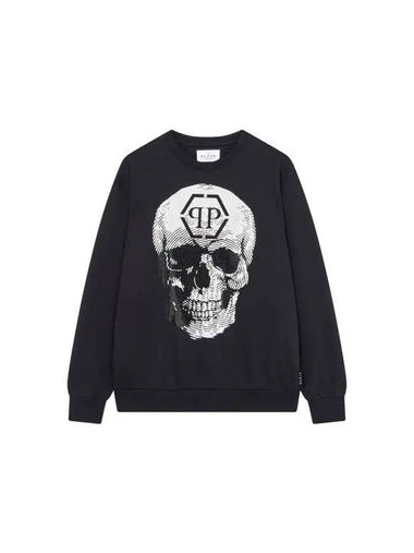 Men s Hot Piece Skull Crew Neck Sweatshirt Black - PHILIPP PLEIN - BALAAN 1