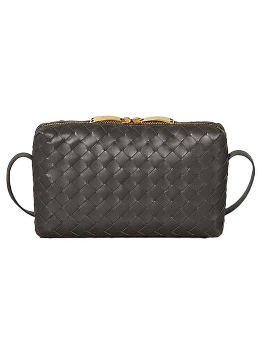 Intrecciato Leather Mini Cross Bag Fondente - BOTTEGA VENETA - BALAAN 1