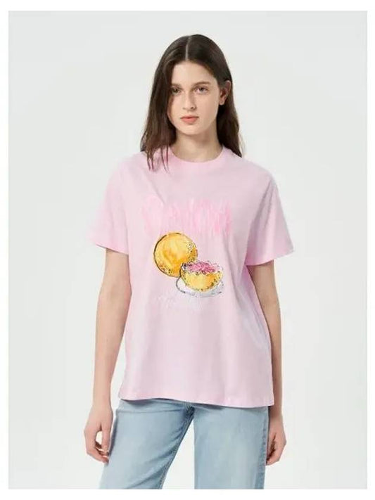 Basic Jersey Grapefruit Relax Fit T Shirt Chalk Pink Domestic Product GM0024080272762 - GANNI - BALAAN 1