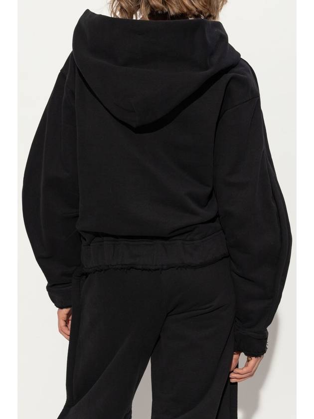 Willow Smith Eyelet Cotton Hooded Zip Up Black - MONCLER - BALAAN 5