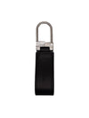 Silver Hardware Mini Monogram Leather Key Holder Black - SAINT LAURENT - BALAAN 3