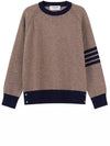 Wool 4 Bar Pullover Knit Top Medium Brown - THOM BROWNE - BALAAN 2