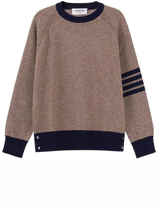 Wool 4 Bar Pullover Knit Top Medium Brown - THOM BROWNE - BALAAN 2