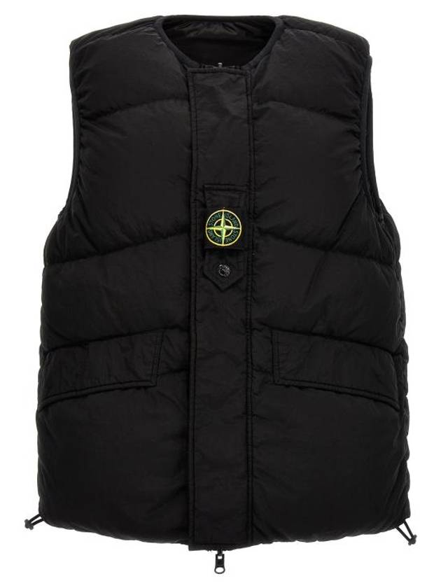 Econyl Reversible Compass Logo Vest Black - STONE ISLAND - BALAAN 1