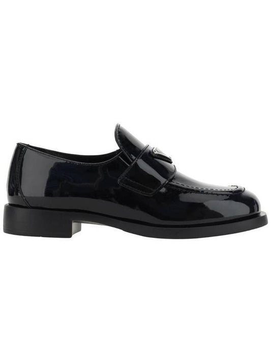 Logo Leather Loafers Black - PRADA - BALAAN 1