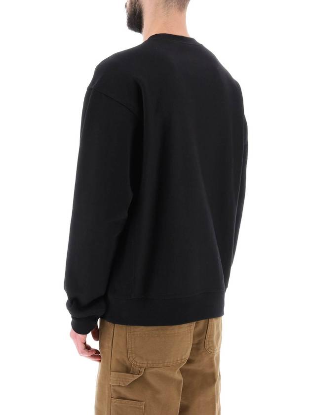 American Script Cotton Blend Sweatshirt Black - CARHARTT WIP - BALAAN 4