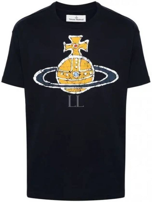 Women's Print Logo Short Sleeve T-Shirt Navy - VIVIENNE WESTWOOD - BALAAN 2