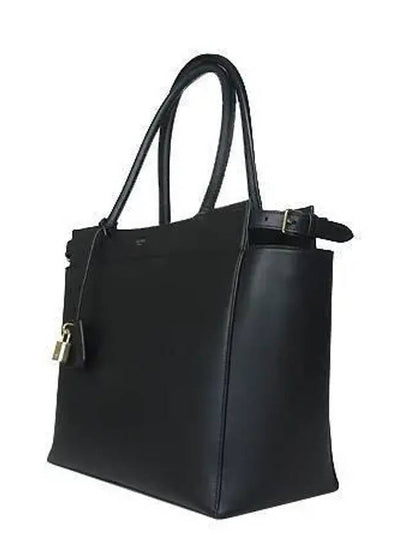 Side belt black leather tote bag - CELINE - BALAAN 2