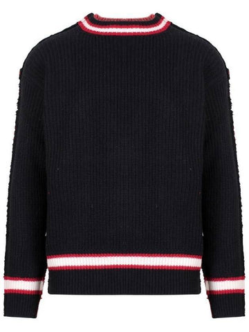 Wool Blend Bicolor Knit Top Black - MARNI - BALAAN 1