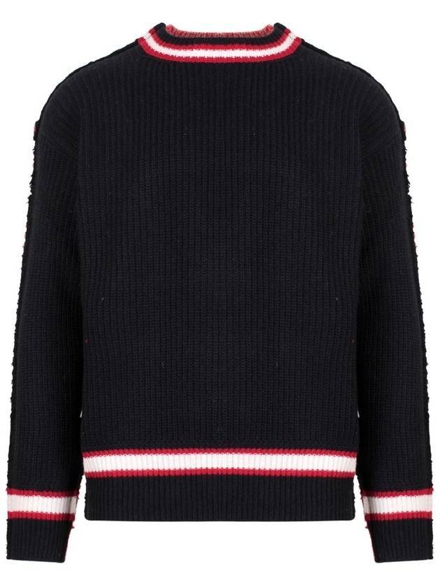 Wool Blend Bicolor Knit Top Black - MARNI - BALAAN 1