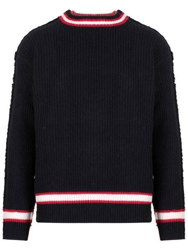 Wool Blend Bicolor Knit Top Black - MARNI - BALAAN 1