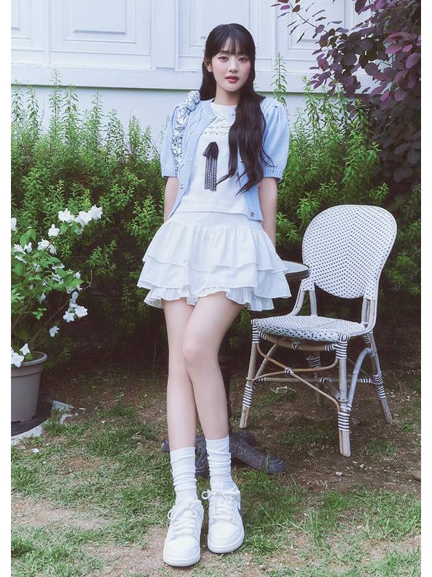 LACE RIBBON T SHIRT WHITE - ANOETIC - BALAAN 4