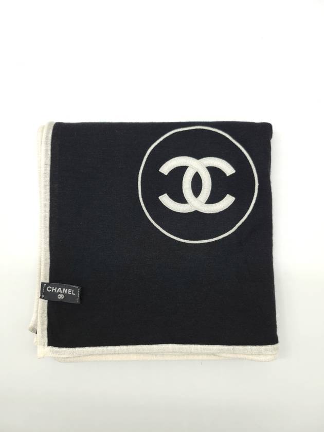 CC Logo Cashmere Silk Scarf Black - CHANEL - BALAAN 5