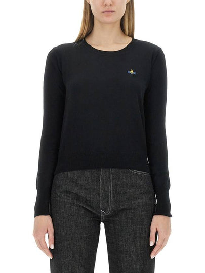 ORB Embroid Logo Knit Top Black - VIVIENNE WESTWOOD - BALAAN 2