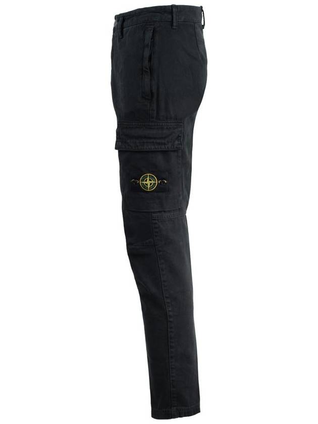 Compass Badge Cargo Straight Pants Black - STONE ISLAND - BALAAN 4