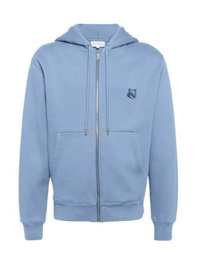 Bold Fox Head Patch Cotton Zip Up Hoodie Blue - MAISON KITSUNE - BALAAN 2