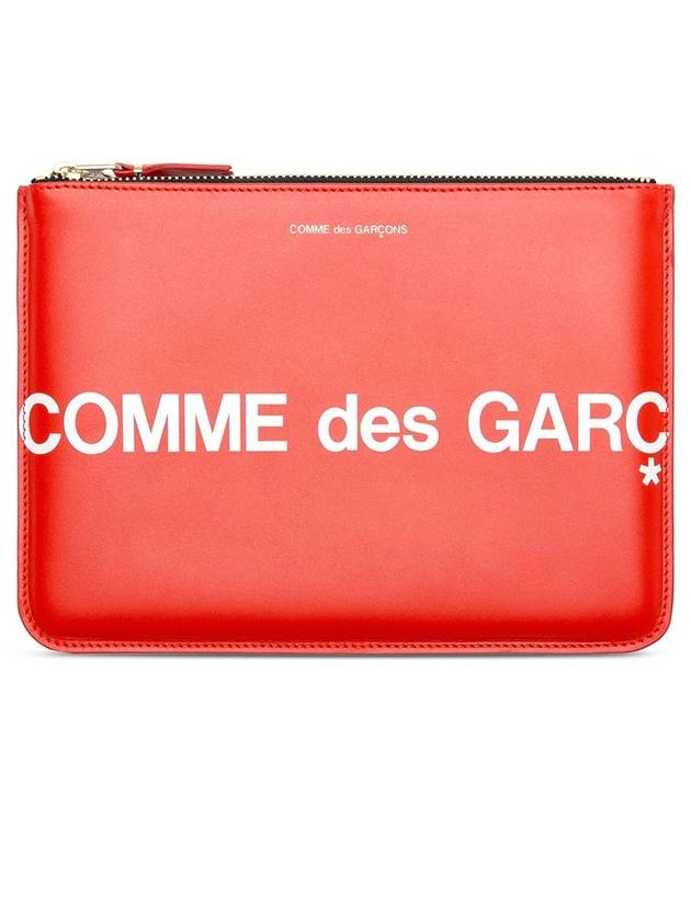 Hughes White Logo Clutch Bag Red - COMME DES GARCONS WALLET - BALAAN 1