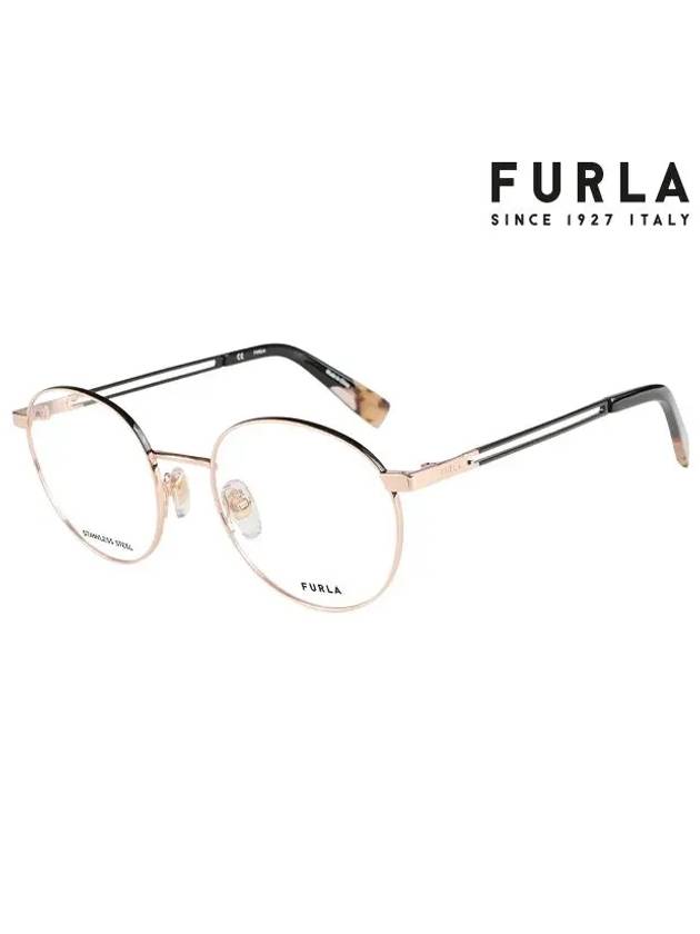 Glasses Frame VFU505 08MZ Round Metal Women's Glasses - FURLA - BALAAN 2