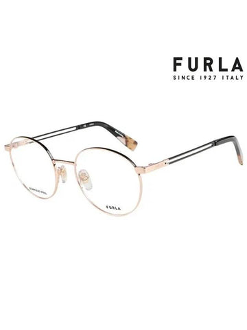 Glasses Frame VFU505 08MZ Round Metal Women's Glasses - FURLA - BALAAN 1