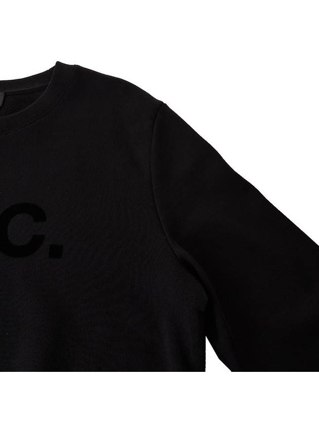 Men's VPC Logo Print Crew Neck Sweatshirt Black - A.P.C. - BALAAN 5