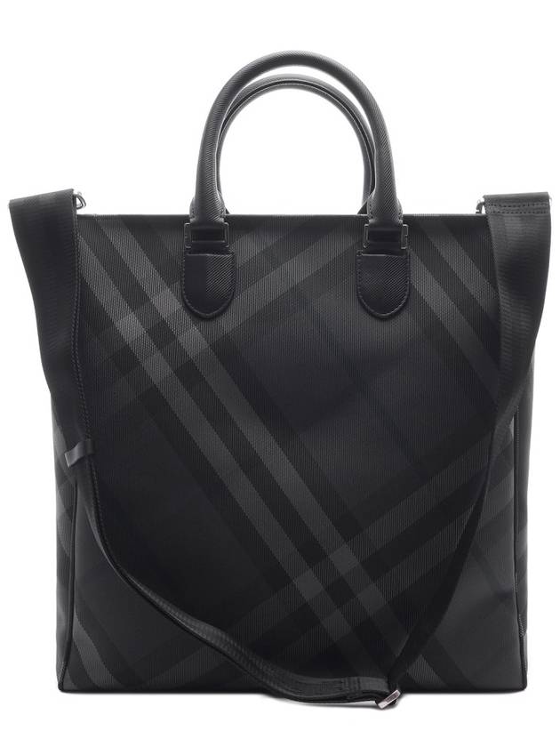 Grid Check Tote Bag Grey - BURBERRY - BALAAN 5