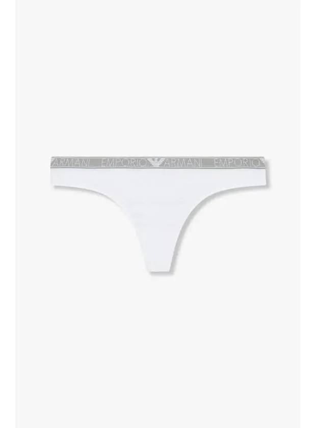 UNDERWEAR Women s Thin Logo Banding Cotton Thong White - EMPORIO ARMANI - BALAAN 1