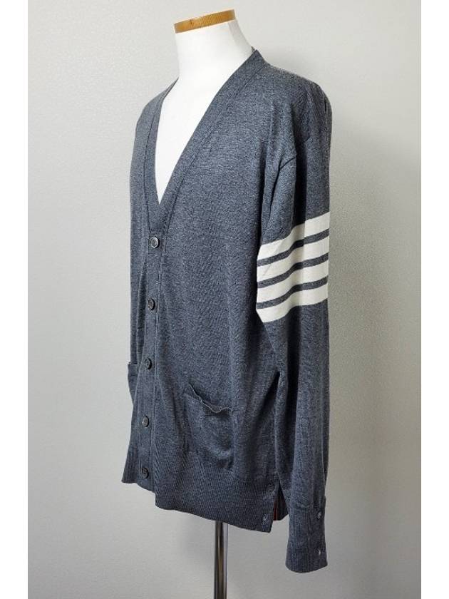 Diagonal armband gray cardigan 5 - THOM BROWNE - BALAAN 3