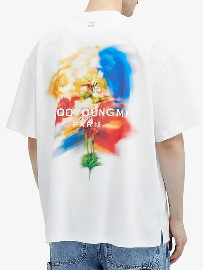 Swaying Flower Back Logo Short Sleeve T-Shirt White - WOOYOUNGMI - BALAAN 2