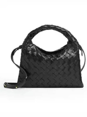 Intrecciato Mini Hop Tote Bag Black - BOTTEGA VENETA - BALAAN 1