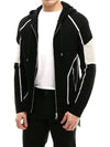 Biker knit hooded zip up black PBMA404C - NEIL BARRETT - BALAAN 5