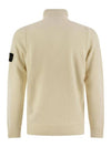 Wappen Patch Half Button Lambswool Knit Top Natural - STONE ISLAND - BALAAN 3