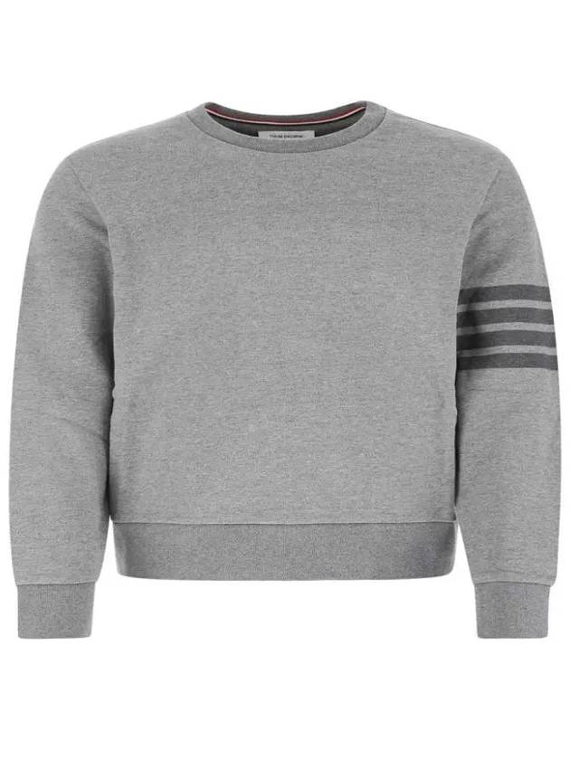 4 Bar Tonal Crew Neck Sweatshirt Grey - THOM BROWNE - BALAAN 2