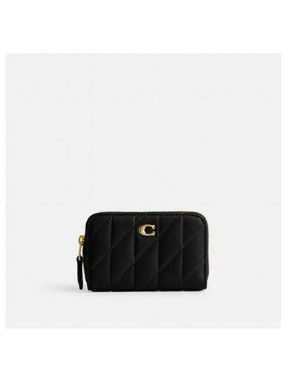 Logo Small Zip Around Card Wallet Black - COACH - BALAAN 2