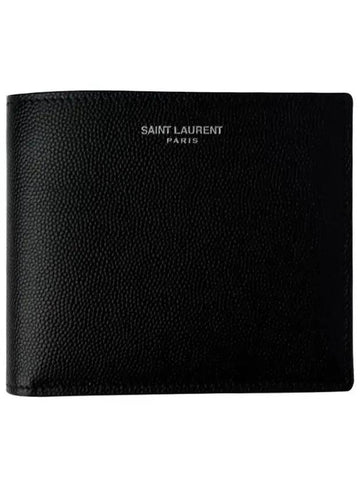 Logo East West Halfwallet Black - SAINT LAURENT - BALAAN.