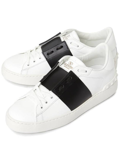 Open Low-Top Sneakers White Black - VALENTINO - BALAAN 2