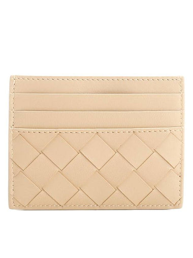 Intrecciato Leather Card Wallet Beige - BOTTEGA VENETA - BALAAN 1