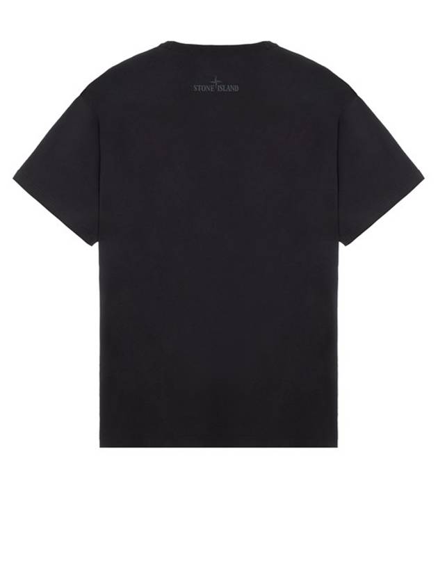 Back Logo Organic Cotton Short Sleeve T Shirt Black - STONE ISLAND - BALAAN 4