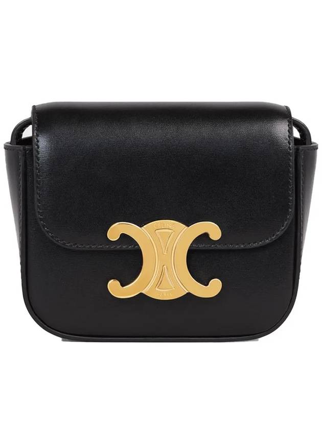 Triomphe Small Shiny Calfskin Cross Bag Black - CELINE - BALAAN 2