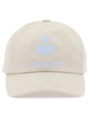 Tyron Logo Cotton Ball Cap Ecru Blue - ISABEL MARANT - BALAAN 3