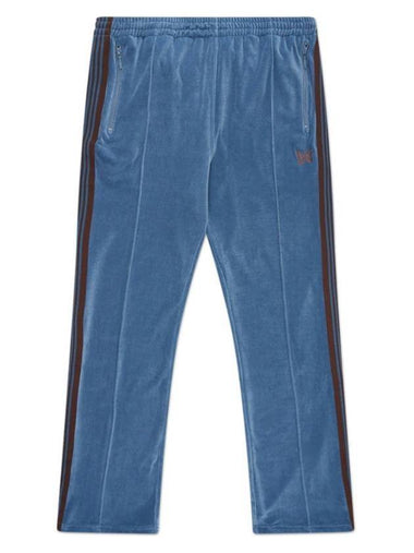 Narrow Velour Track Pants Blue Grey - NEEDLES - BALAAN 1