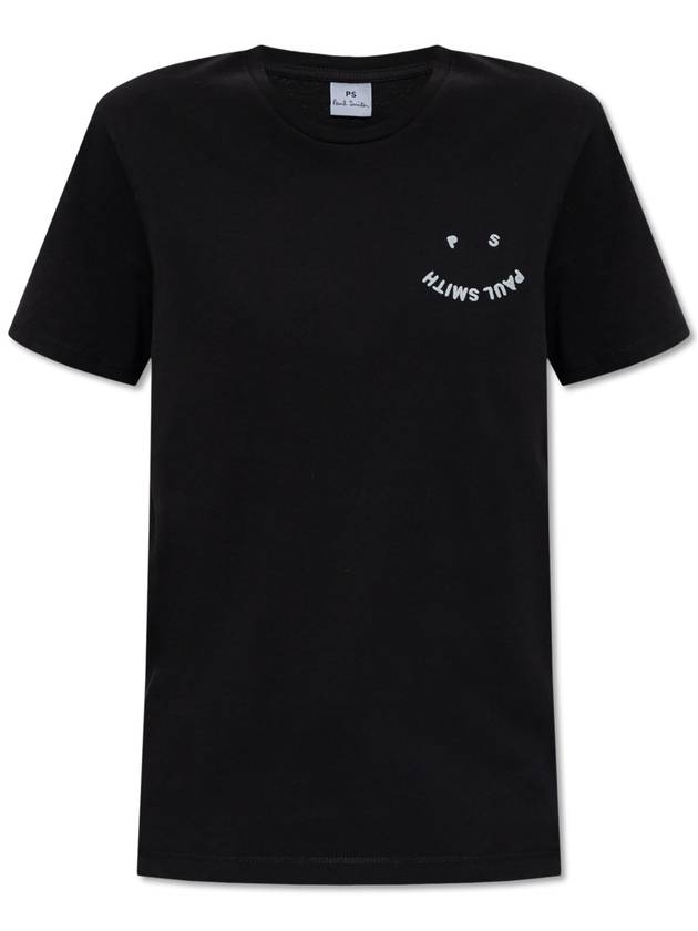 PS Paul Smith T-shirt With Embroidered Logo, Women's, Black - PAUL SMITH - BALAAN 1