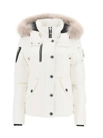 Women s Three Quarter Stone Fur Padding White - MOOSE KNUCKLES - BALAAN 1