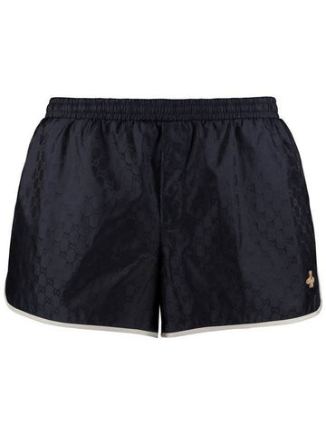 Monogram Nylon Swim Shorts Navy - GUCCI - BALAAN 1