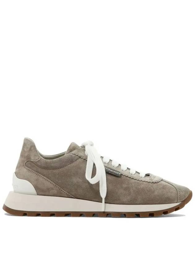 Chain Suede Low Top Sneakers Beige - BRUNELLO CUCINELLI - BALAAN 2