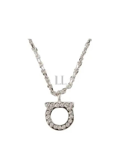 Gancini Crystal Necklace Silver - SALVATORE FERRAGAMO - BALAAN 2