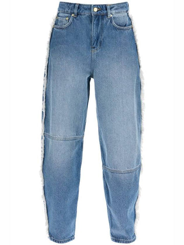 distressed barrel jeans with - GANNI - BALAAN 1