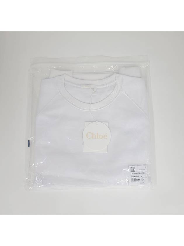 Embroidered Back Logo Sweatshirt White - CHLOE - BALAAN 4